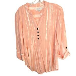 A New Day Medium Women's Top Orange Shirt Blouse Misses Size 8 10 M